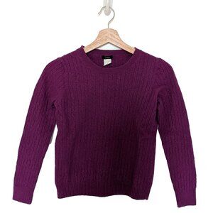 J. Crew Wool-Cashmere Blend Pink/Purple Cable Knit Sweater
